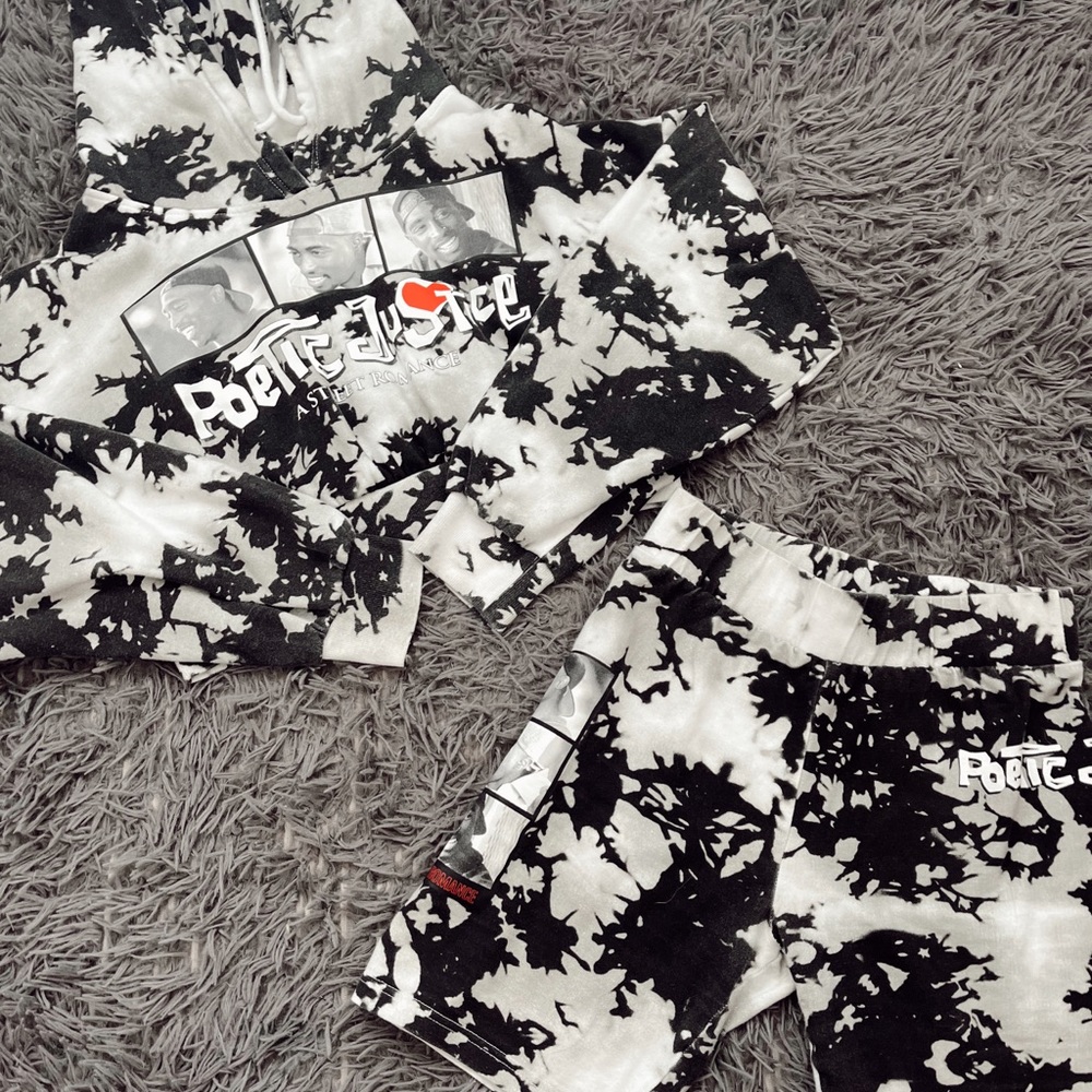 Tupac hoodie and shorts set